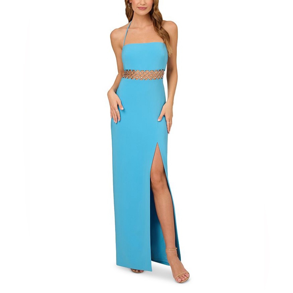 Liv Foster
Chain Mesh Inset Halter Gown